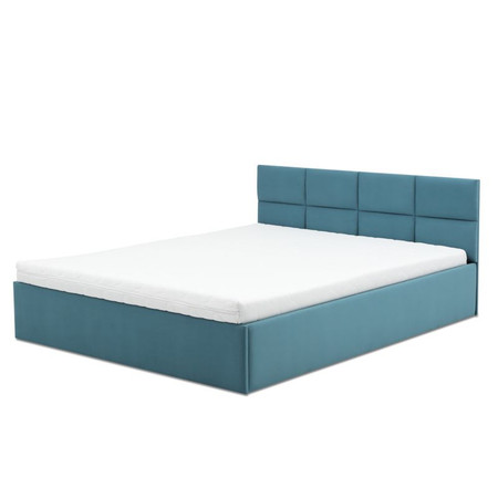 Čalouněná postel MONOS s pěnovou matrací rozměr 140x200 cm Tyrkysová Signal-nabytek