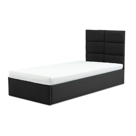 Čalouněná postel TORES II s pěnovou matrací rozměr 90x200 cm - Eko-kůže Černá eko-kůže Signal-nabytek