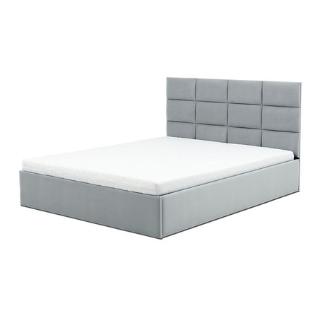 Čalouněná postel TORES s pěnovou matrací rozměr 180x200 cm Světle šedá Signal-nabytek