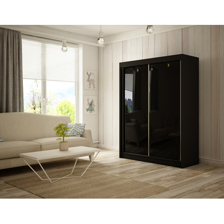 Kvalitní Šatní Skříň Peak 150 cm Černá Černý mat Furniture