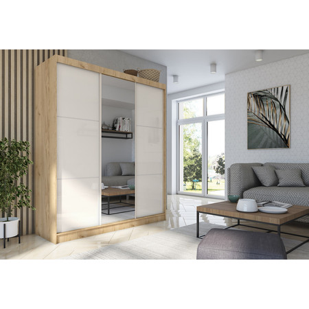 Kvalitní Šatní Skříň Viviana 180 cm Dub sonoma/bílá Furniture